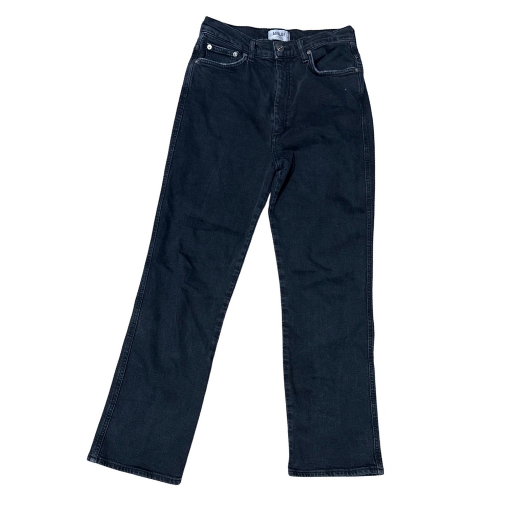 AGOLDE Los Angeles Women's Black‎ Denim High Rise Straight Leg Jeans Size 27
